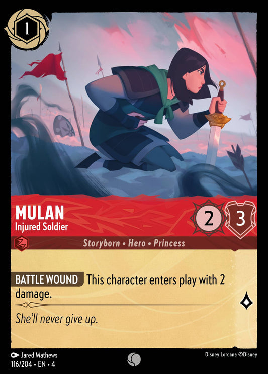 Mulan - Injured Soldier - Common Normal Disney Lorcana card from Ursula's Return