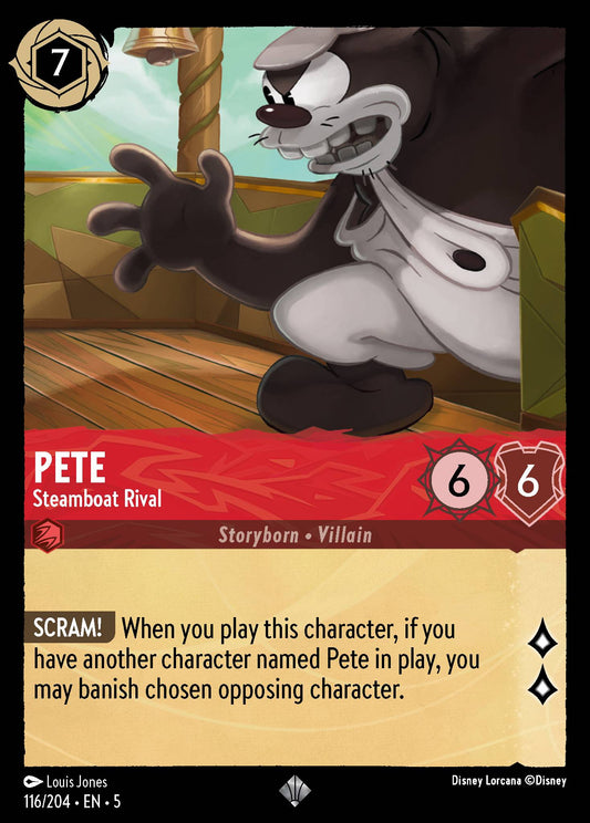 Pete - Steamboat Rival - Super Rare Normal Disney Lorcana card from Shimmering Skies