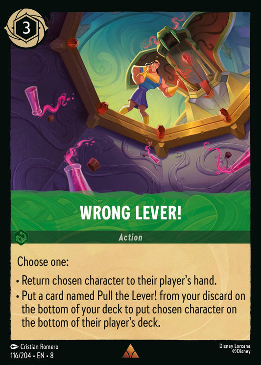 Wrong Lever! - Rare Normal Disney Lorcana card from The Reign of Jafar