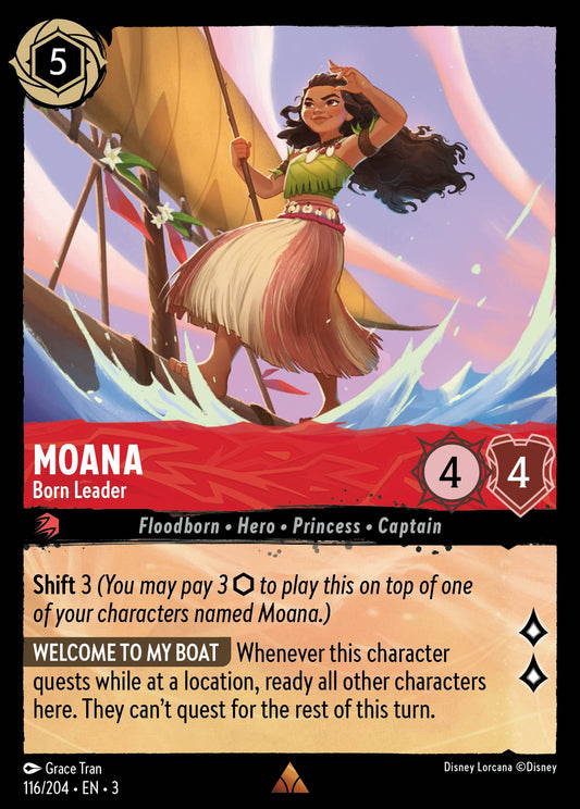 Moana - Born Leader - Rare Normal Disney Lorcana card from Into the Inklands