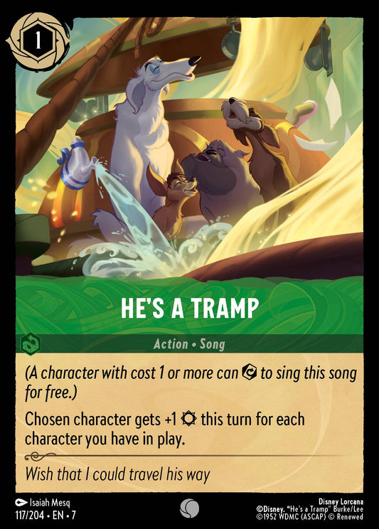 He's a Tramp - Common Normal Disney Lorcana card from Archazia's Island