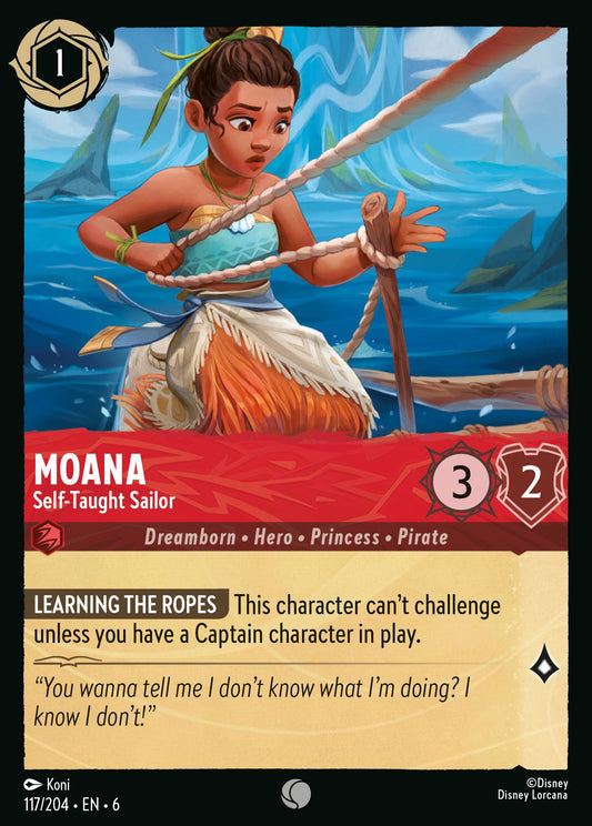 Moana - Self-Taught Sailor - Common Normal Disney Lorcana card from Azurite Sea