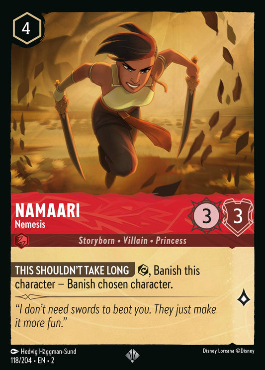 Namaari - Nemesis - Super Rare Normal Disney Lorcana card from Rise of the Floodborn