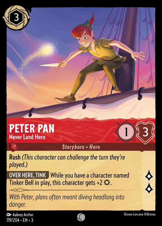 Peter Pan - Never Land Hero - Common Normal Disney Lorcana card from Into the Inklands