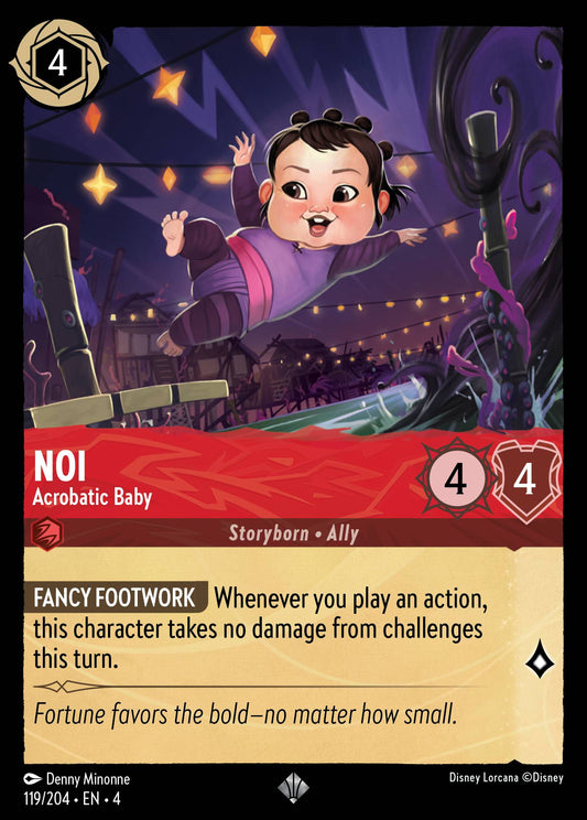 Noi - Acrobatic Baby - Super Rare Normal Disney Lorcana card from Ursula's Return