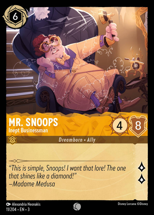 Mr. Snoops - Inept Businessman - Common Normal Disney Lorcana card from Into the Inklands