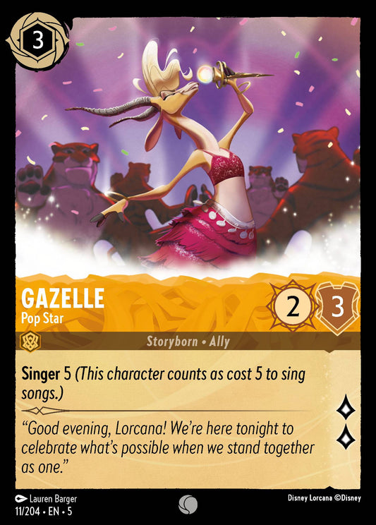 Gazelle - Pop Star - Common Normal Disney Lorcana card from Shimmering Skies