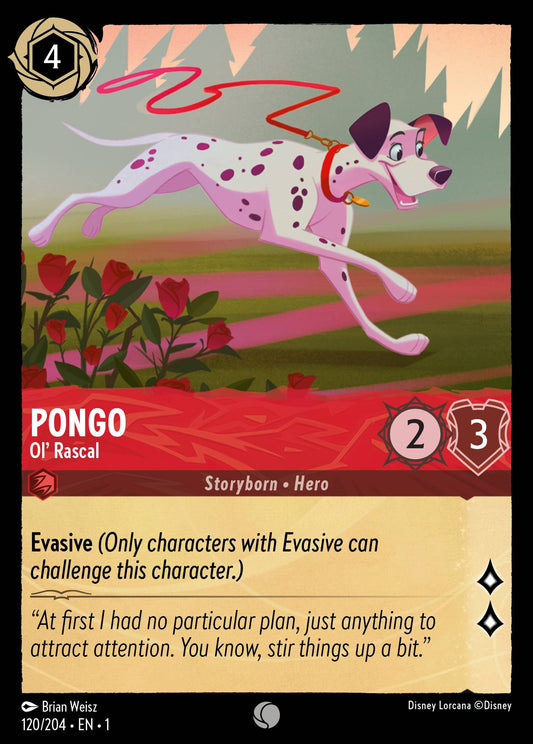 Pongo - Ol' Rascal - Common Normal Disney Lorcana card from The First Chapter