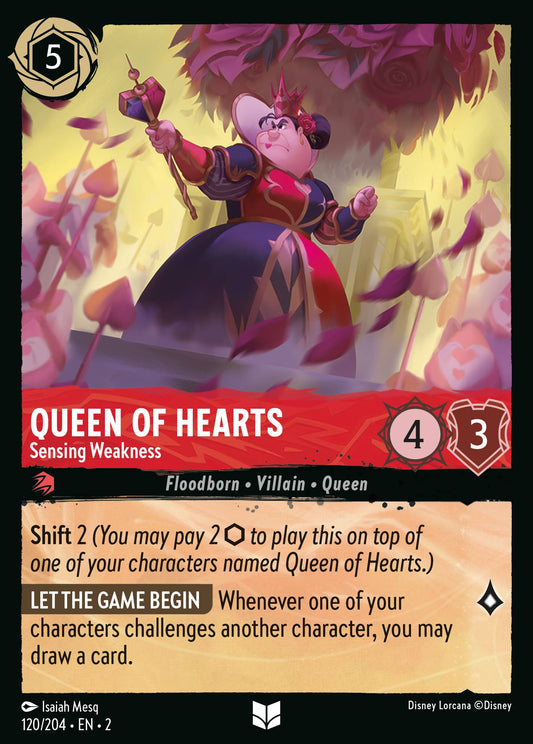 Queen of Hearts - Sensing Weakness - Uncommon Normal Disney Lorcana card from Rise of the Floodborn