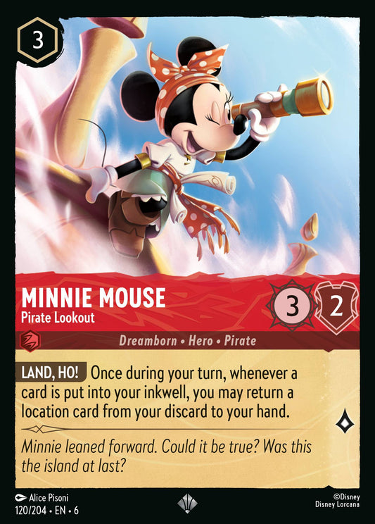 Minnie Mouse - Pirate Lookout - Super Rare Normal Disney Lorcana card from Azurite Sea