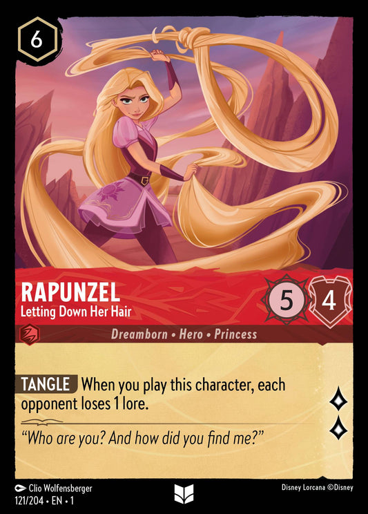 Rapunzel - Letting Down Her Hair - Uncommon Normal Disney Lorcana card from The First Chapter