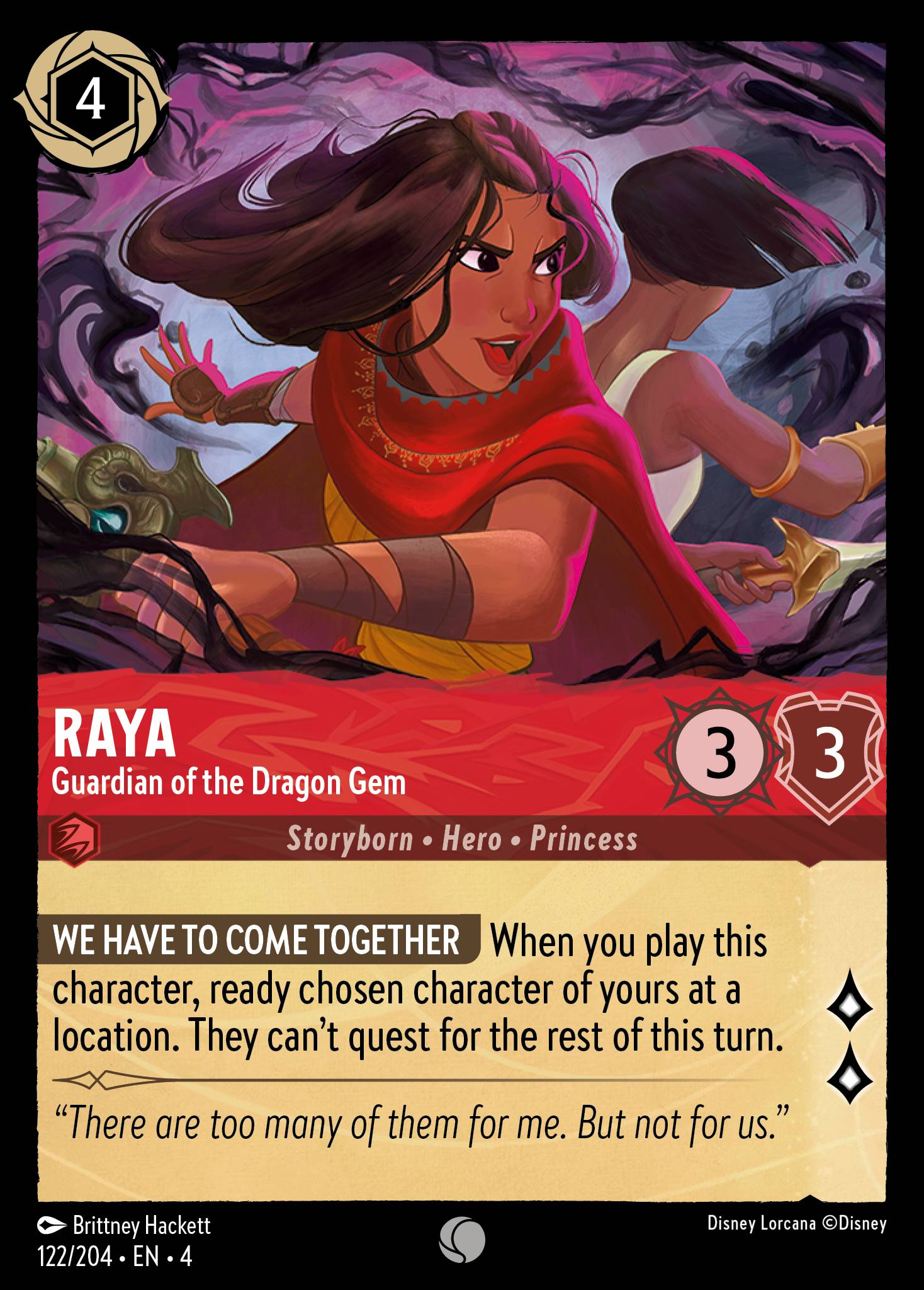 Raya - Guardian of the Dragon Gem - Common Normal Disney Lorcana card from Ursula's Return