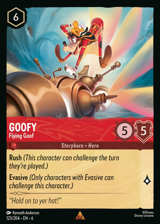 Goofy - Flying Goof - Rare Normal Disney Lorcana card from Azurite Sea