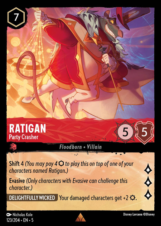 Ratigan - Party Crasher - Rare Normal Disney Lorcana card from Shimmering Skies