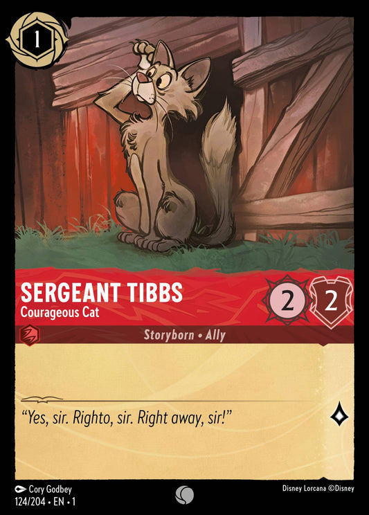 Sergeant Tibbs - Courageous Cat - Common Normal Disney Lorcana card from The First Chapter