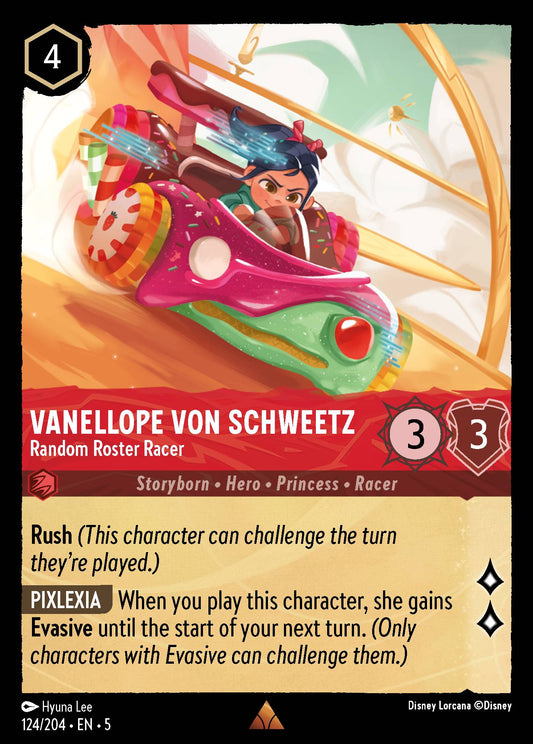Vanellope von Schweetz - Random Roster Racer - Rare Normal Disney Lorcana card from Shimmering Skies