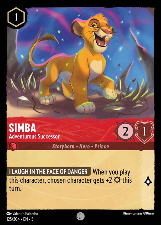 Simba - Adventurous Successor - Common Normal Disney Lorcana card from Shimmering Skies