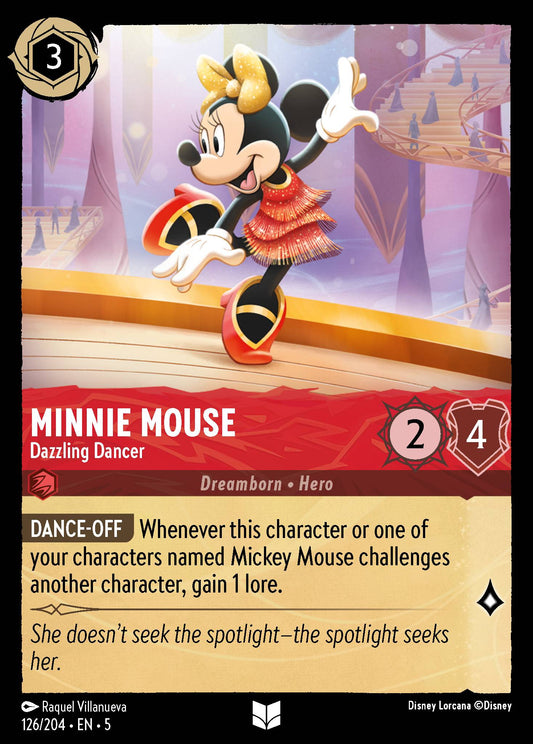 Minnie Mouse - Dazzling Dancer - Uncommon Normal Disney Lorcana card from Shimmering Skies