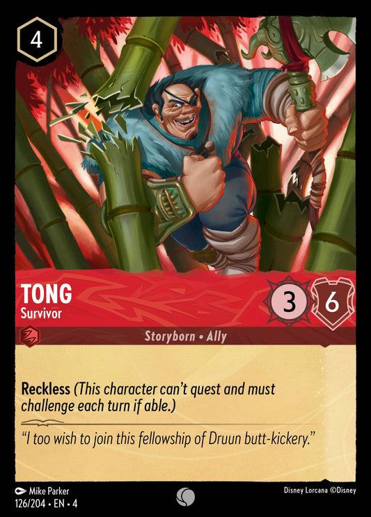 Tong - Survivor - Common Normal Disney Lorcana card from Ursula's Return