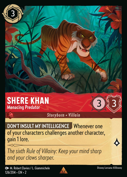 Shere Khan - Menacing Predator - Rare Normal Disney Lorcana card from Rise of the Floodborn