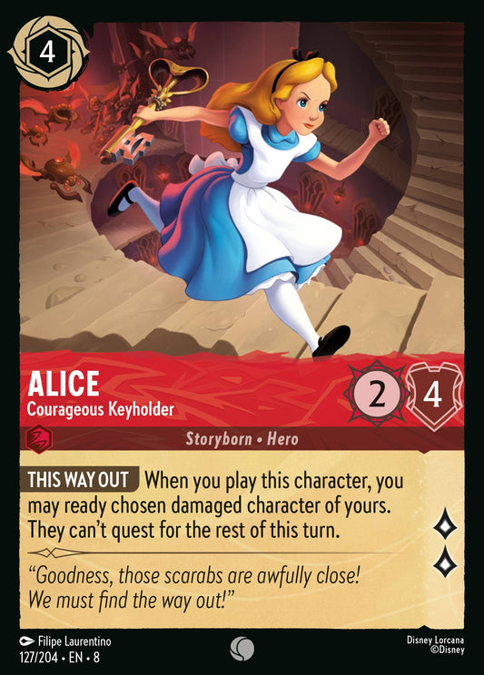 Alice - Courageous Keyholder - Common Normal Disney Lorcana card from The Reign of Jafar