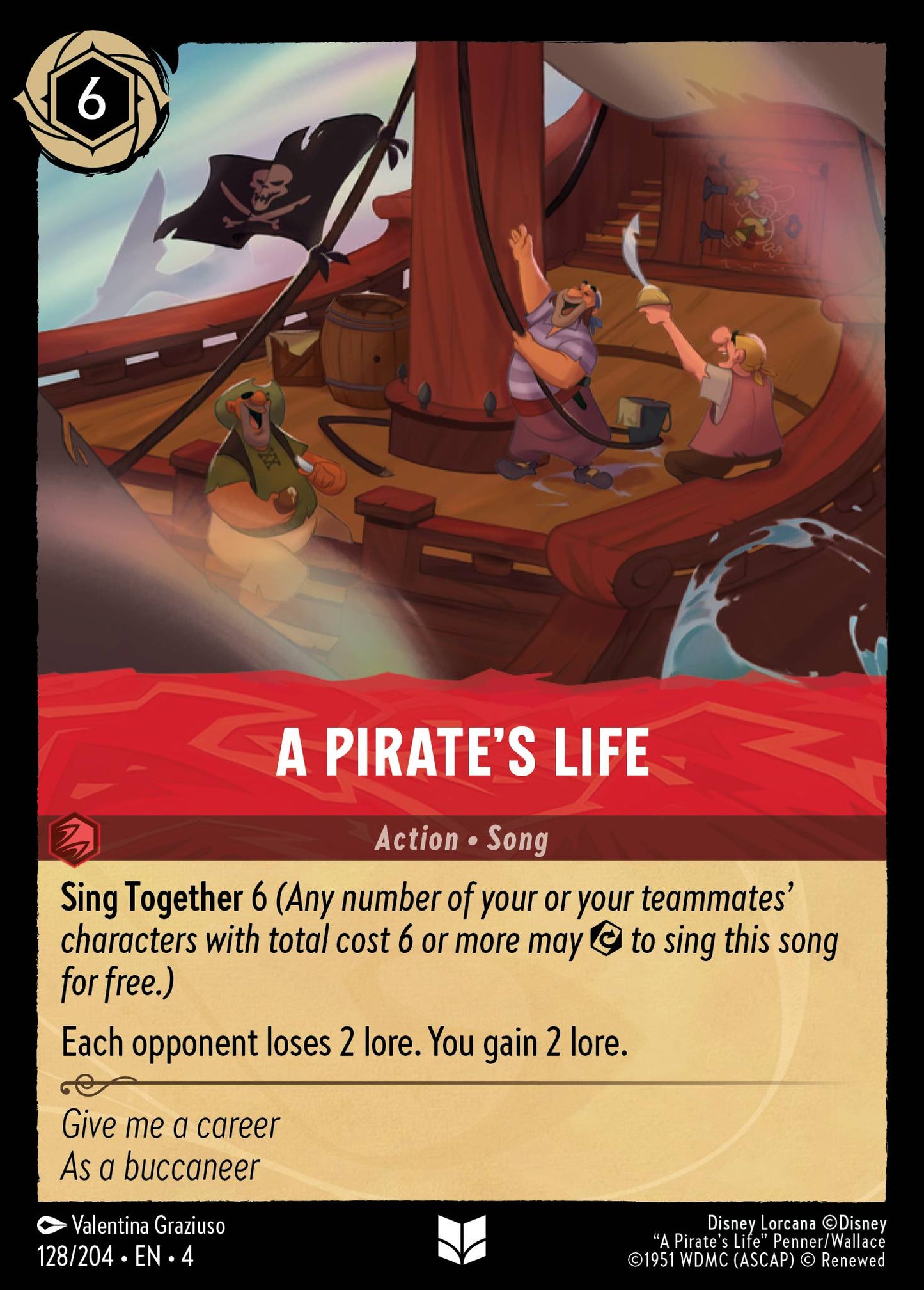 A Pirate's Life - Uncommon Normal Disney Lorcana card from Ursula's Return