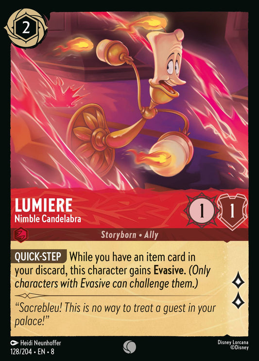 Lumiere - Nimble Candelabra - Common Normal Disney Lorcana card from The Reign of Jafar