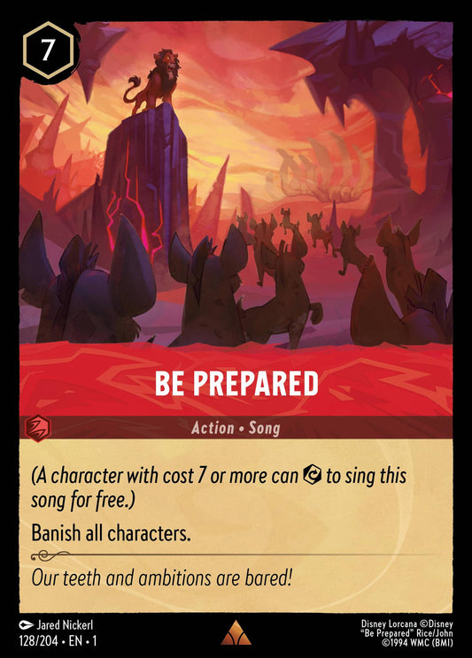 Be Prepared - Rare Normal Disney Lorcana card from The First Chapter