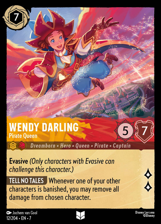Wendy Darling - Pirate Queen - Uncommon Normal Disney Lorcana card from Archazia's Island