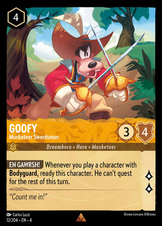 Goofy - Musketeer Swordsman - Rare Normal Disney Lorcana card from Ursula's Return