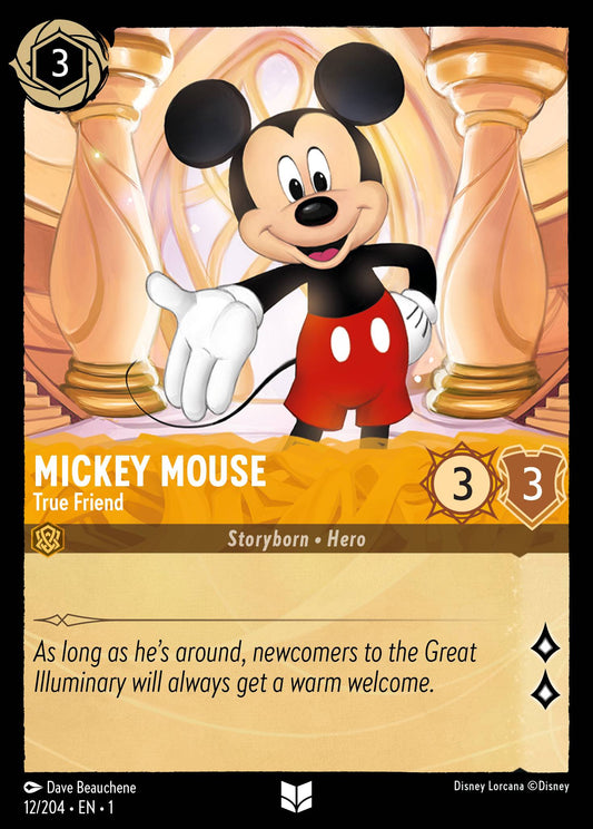 Mickey Mouse - True Friend - Uncommon Normal Disney Lorcana card from The First Chapter