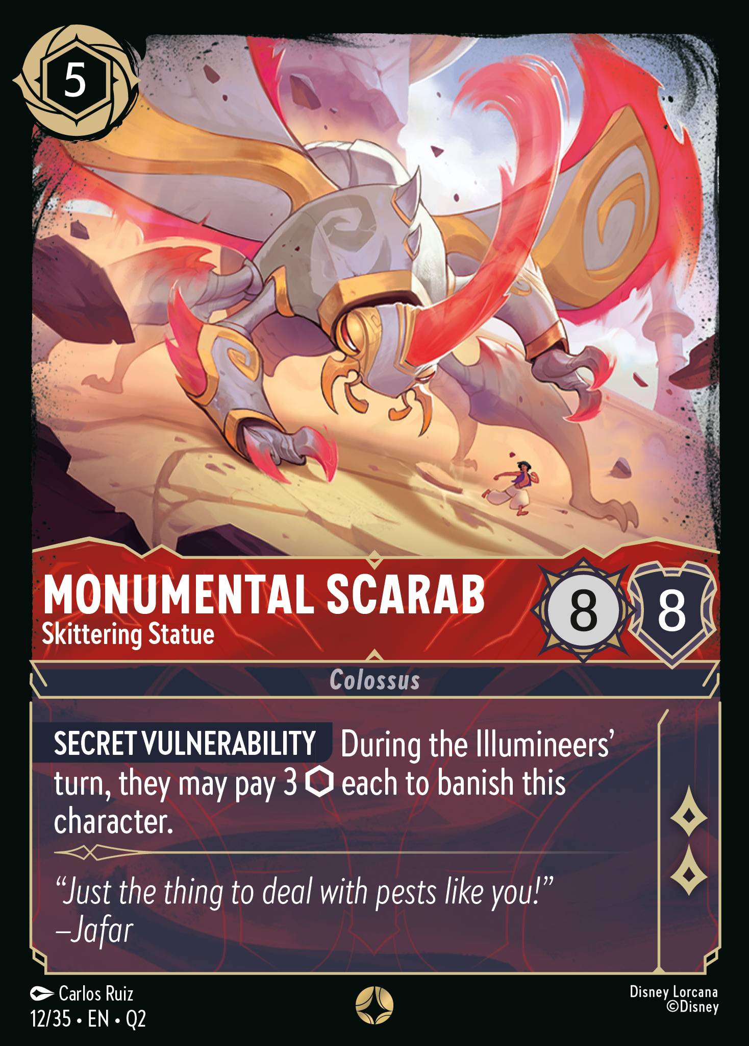 Monumental Scarab - Skittering Statue - Special Normal Disney Lorcana card from Unknown Set