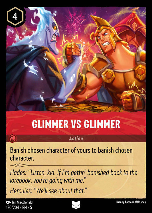 Glimmer vs Glimmer - Uncommon Normal Disney Lorcana card from Shimmering Skies