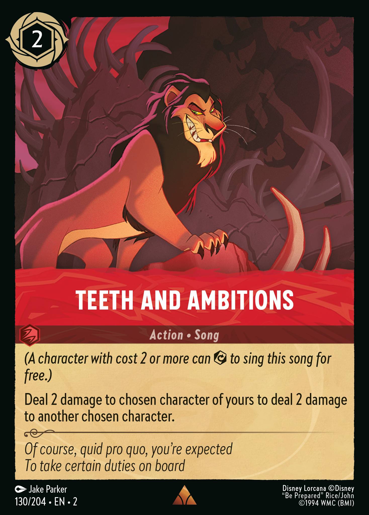 Teeth and Ambitions - Rare Normal Disney Lorcana card from Rise of the Floodborn