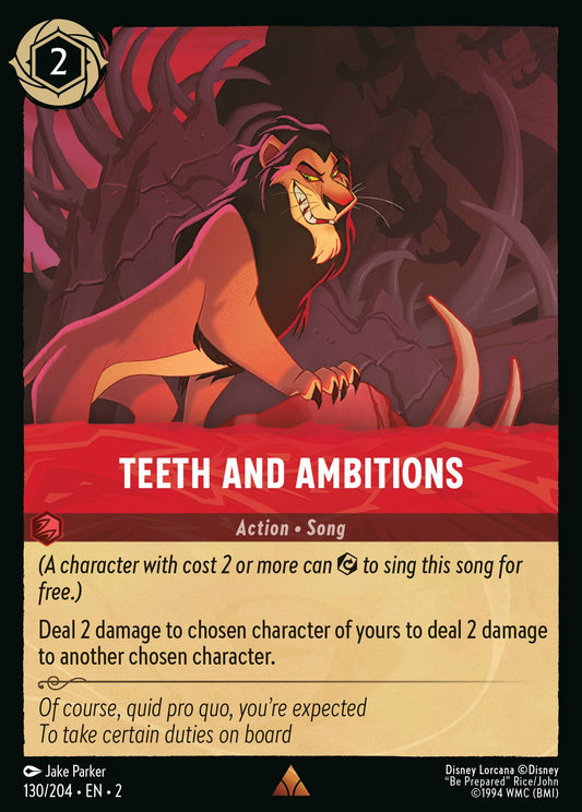 Teeth and Ambitions - Rare Normal Disney Lorcana card from Rise of the Floodborn