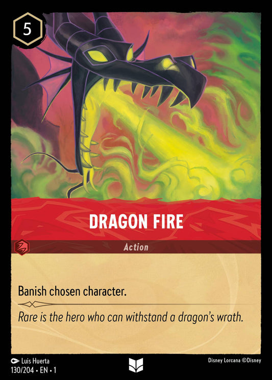 Dragon Fire - Uncommon Normal Disney Lorcana card from The First Chapter