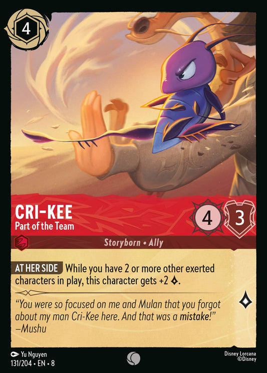 Cri-Kee - Part of the Team - Common Normal Disney Lorcana card from The Reign of Jafar