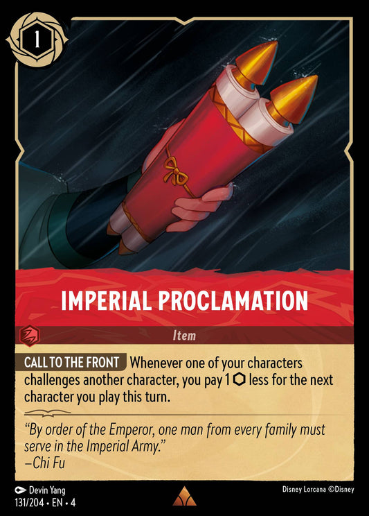 Imperial Proclamation - Rare Normal Disney Lorcana card from Ursula's Return