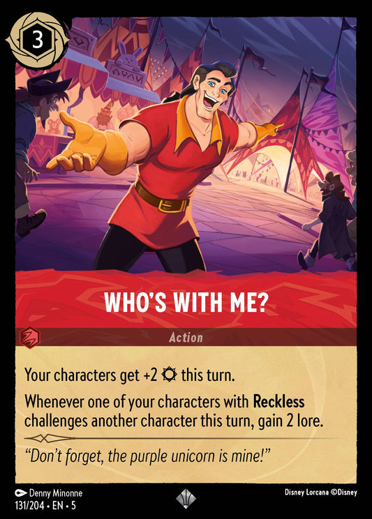 Who's With Me? - Super Rare Normal Disney Lorcana card from Shimmering Skies