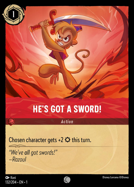 He's Got A Sword! - Common Normal Disney Lorcana card from The First Chapter