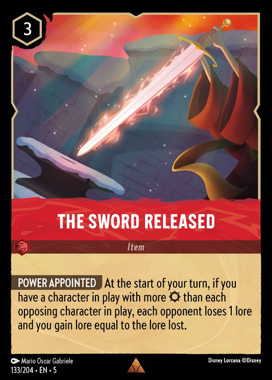 The Sword Released - Rare Normal Disney Lorcana card from Shimmering Skies