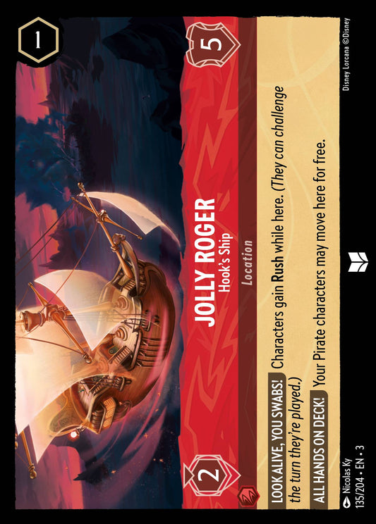 Jolly Roger - Hook's Ship - Uncommon Normal Disney Lorcana card from Into the Inklands