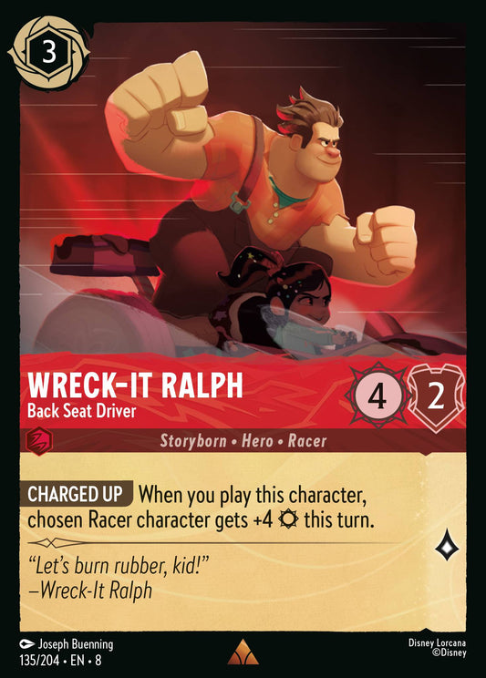 Wreck-It Ralph - Back Seat Driver - Rare Normal Disney Lorcana card from The Reign of Jafar
