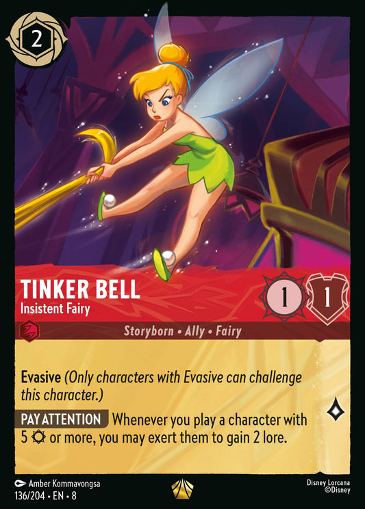 Tinkerbell - Insistent Fairy - Legendary Normal Disney Lorcana card from The Reign of Jafar