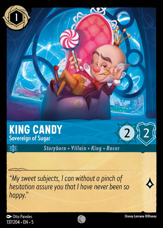 King Candy - Sovereign of Sugar - Common Normal Disney Lorcana card from Shimmering Skies