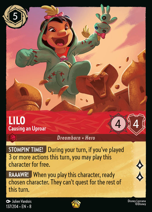 Lilo - Causing an Uproar - Legendary Normal Disney Lorcana card from The Reign of Jafar