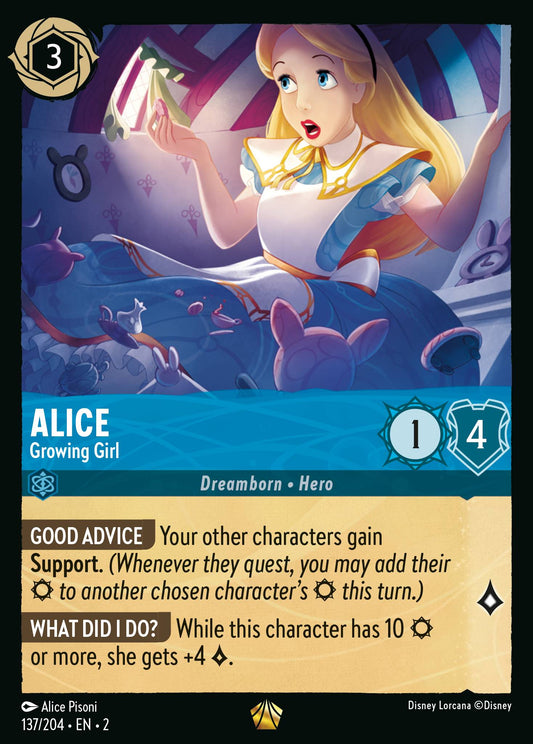 Alice - Growing Girl - Legendary Normal Disney Lorcana card from Rise of the Floodborn