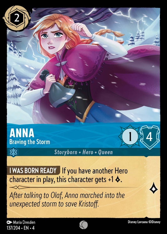 Anna - Braving the Storm - Common Normal Disney Lorcana card from Ursula's Return