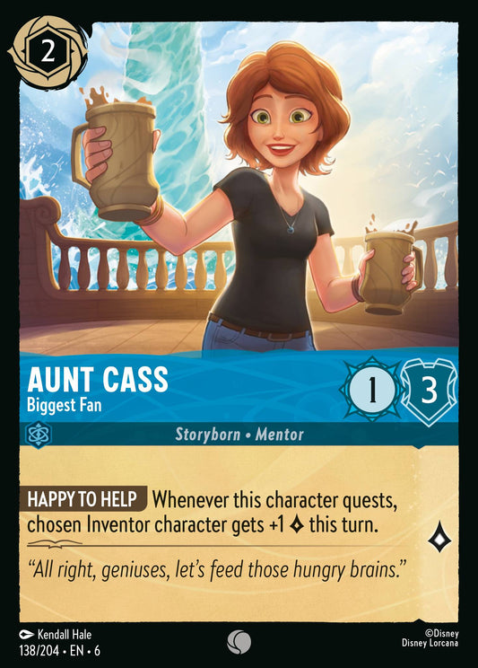 Aunt Cass - Biggest Fan - Common Normal Disney Lorcana card from Azurite Sea