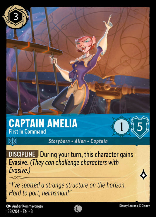 Captain Amelia - First in Command - Common Normal Disney Lorcana card from Into the Inklands